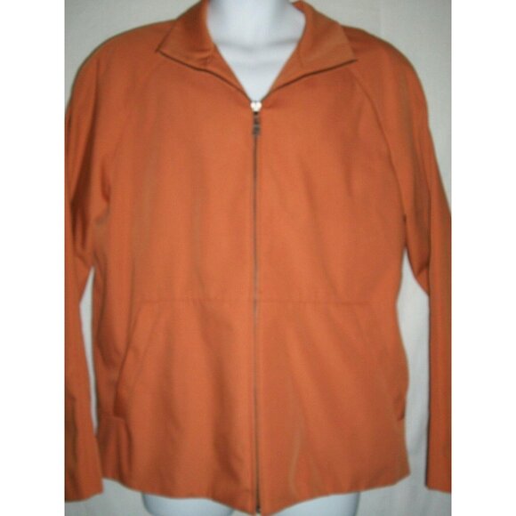 Cole Haan City Jacket Men's Orange Pumpkin Paprika Size Medium Coat Zipper Front - Picture 2 of 6